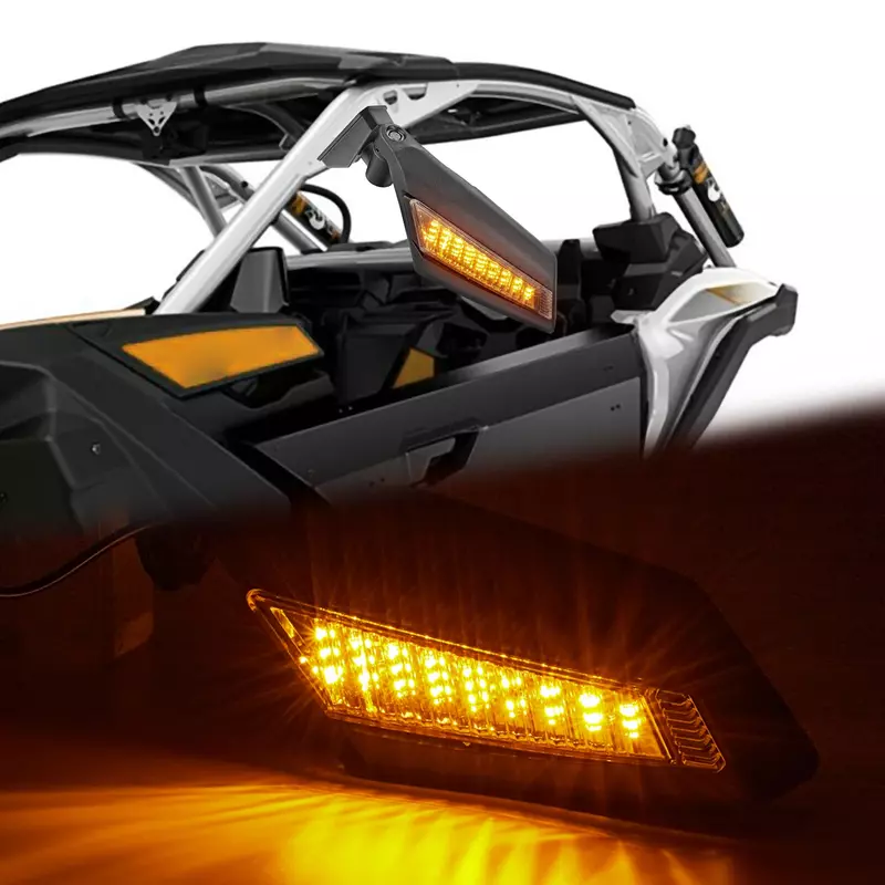 UTV A-Pillar Side Racing/View Mirror Light Glass Adjustable for 2017-2024 Can Am Maverick X3 MAX/ X RS/ DS / MR/ Turbo/ R