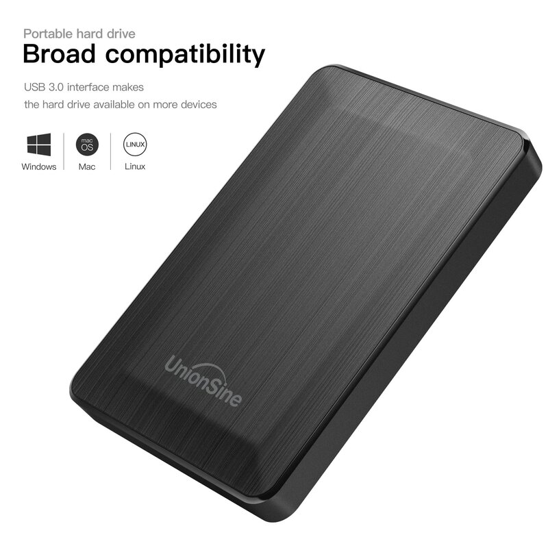 UnionSine-Disque dur externe HDD portable, 2.5 pouces, 250 Go, 320 Go, 500 Go, 1 To, USB 3.0, compatible avec PC, Mac, ordinateur de bureau, MacPle