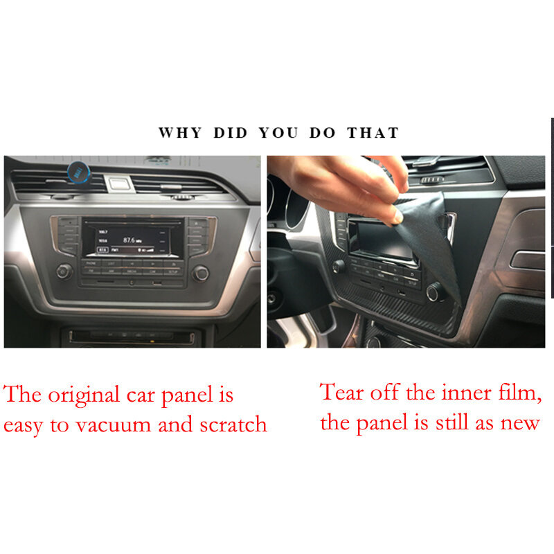 Fibra di carbonio per Chery Tiggo 7 Tiggo 8 2019-2022 adesivi interni auto pannello di controllo centrale pannello ingranaggi Car Film Cover Styling