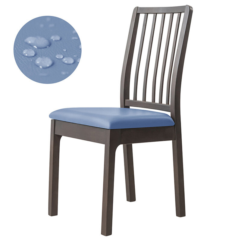 Funda de cojín de cuero PU Jacquard para silla, Protector de asiento de comedor, tapizado, antisuciedad, sin respaldo, impermeable