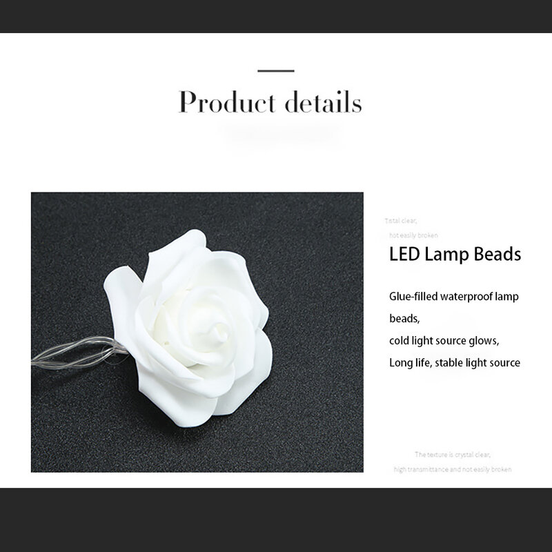 3M 모조 장미 꽃 Led 라이트 스트립 USB 패어리 라이트, RGB 네온 라이트 스트링 조명 화환 램프 룸 홈 데코 램프