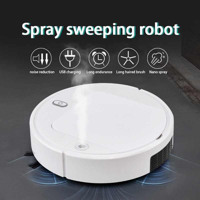 Varrendo Robô Mop com Spray de Sucção, Eletrodomésticos Inteligentes, Máquina de Limpeza Ultravioleta, Sucção Esfregão Preguiçoso, 4 em 1 Plus