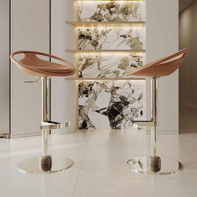 Luksusowa włoska krzesła barowe nowoczesny, skandynawski skóra darmowa wysyłka krzesła barowe designerskie meble Tabouretsm z wyciągu obrotowego