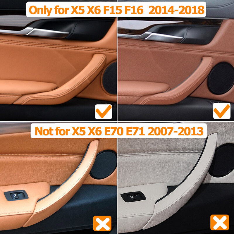 LHD RHD 3ชิ้นชุดอะไหล่แต่งฝาครอบมือจับประตูผู้โดยสารภายในรถยนต์สำหรับ BMW X5 X6 F15 F16 2014 2015 2016 2017 2018