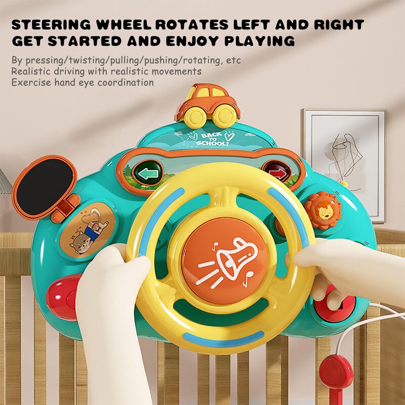 Brinquedo de condução do volante para crianças, Carro interativo, Jogo de carro de corrida, Brinquedos educativos para crianças