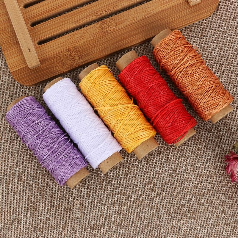 1mm Durable Flat DIY Hand Stitching Leather Cord Waxed Thread Sewing Line