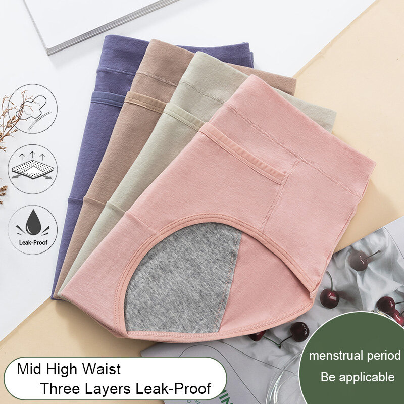 Panties For Menstruation Cotton Physiological Period Leak Proof Menstrual Panties Women Mid Waist Culotte Underwear Sexy Briefs