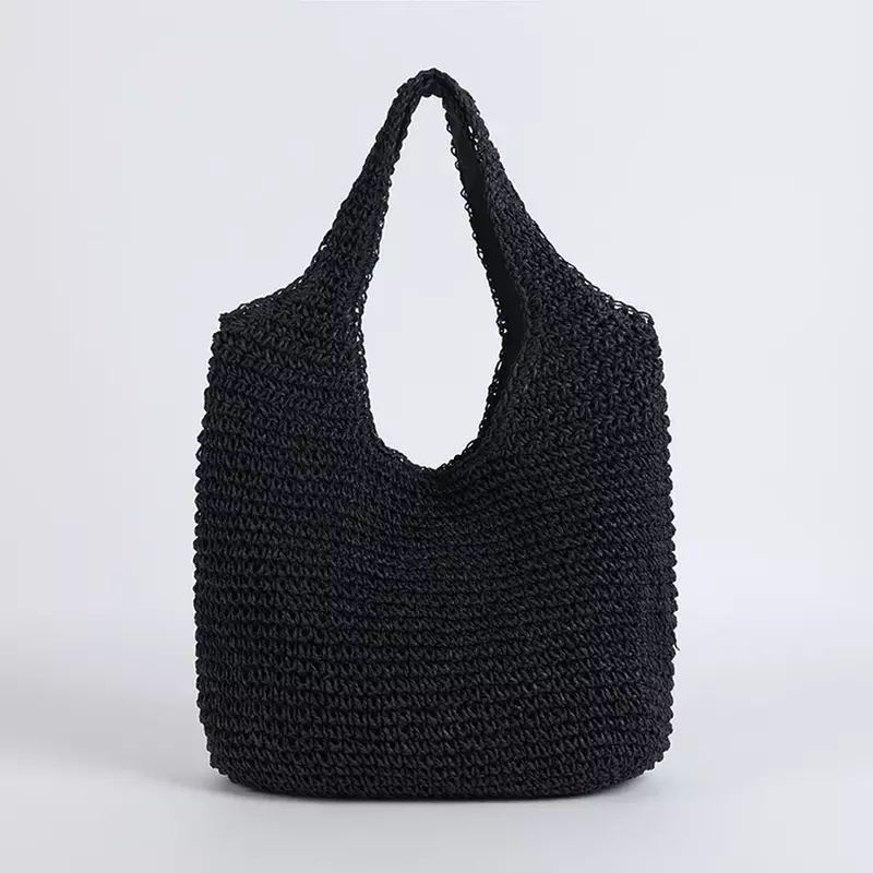 Модные Плетеные женские сумки на плечо XXXXX 2023, плетеные женские сумочки, вместительные летние пляжные соломенные
