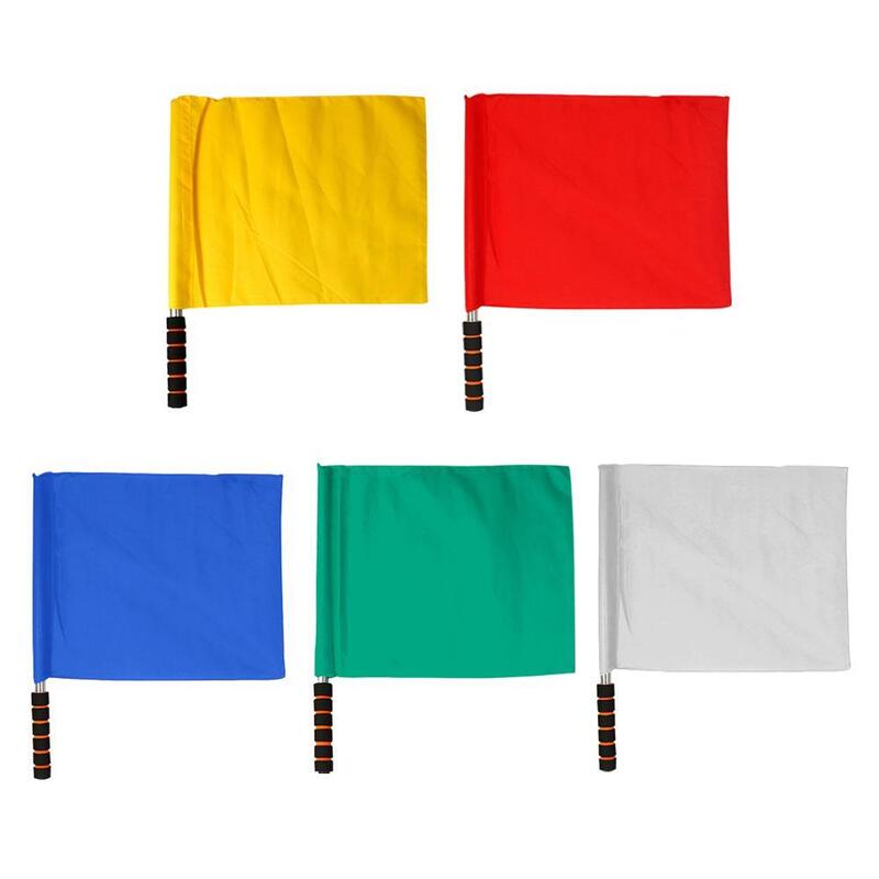 1pcs Soccer Referee Flag Red White Yellow Blue Green Football Training Command Flag Competition Signal Flag Referee Supplies