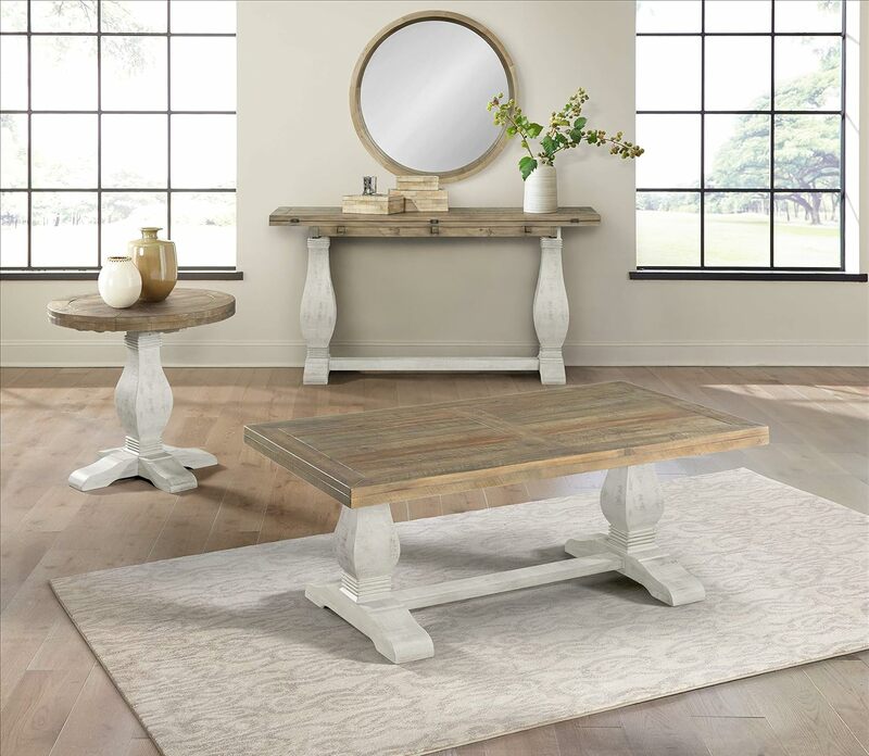 Martin Svensson Home Napa, End Table, White Stain and Reclaimed Natural