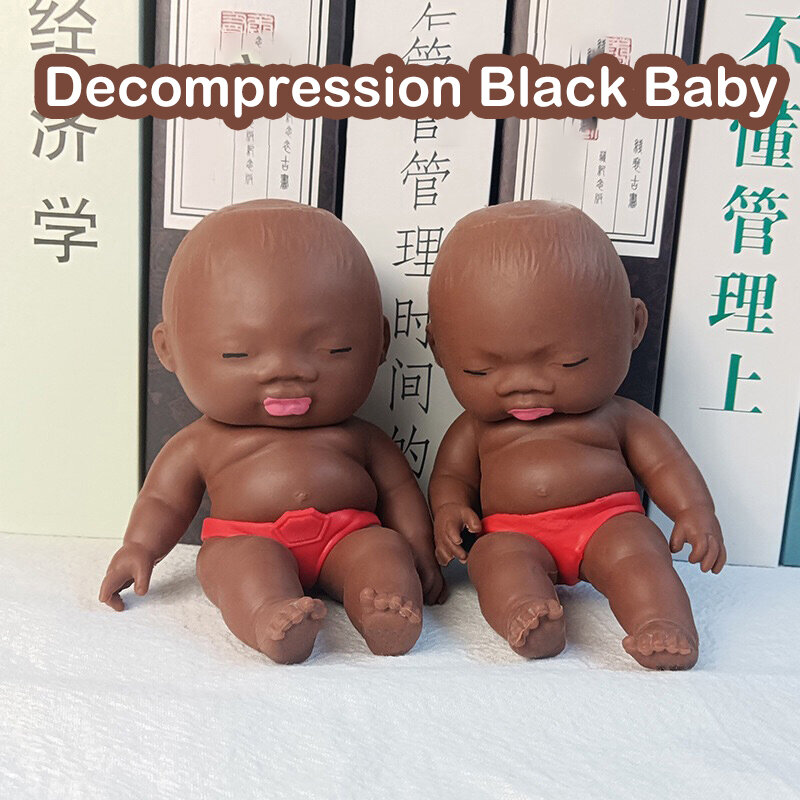 Divertente carino nero Baby Doll pizzico giocattoli di decompressione creativo morbido spremere lento rimbalzo giocattolo rilassato sollievo partito giocattoli ingannevoli regalo