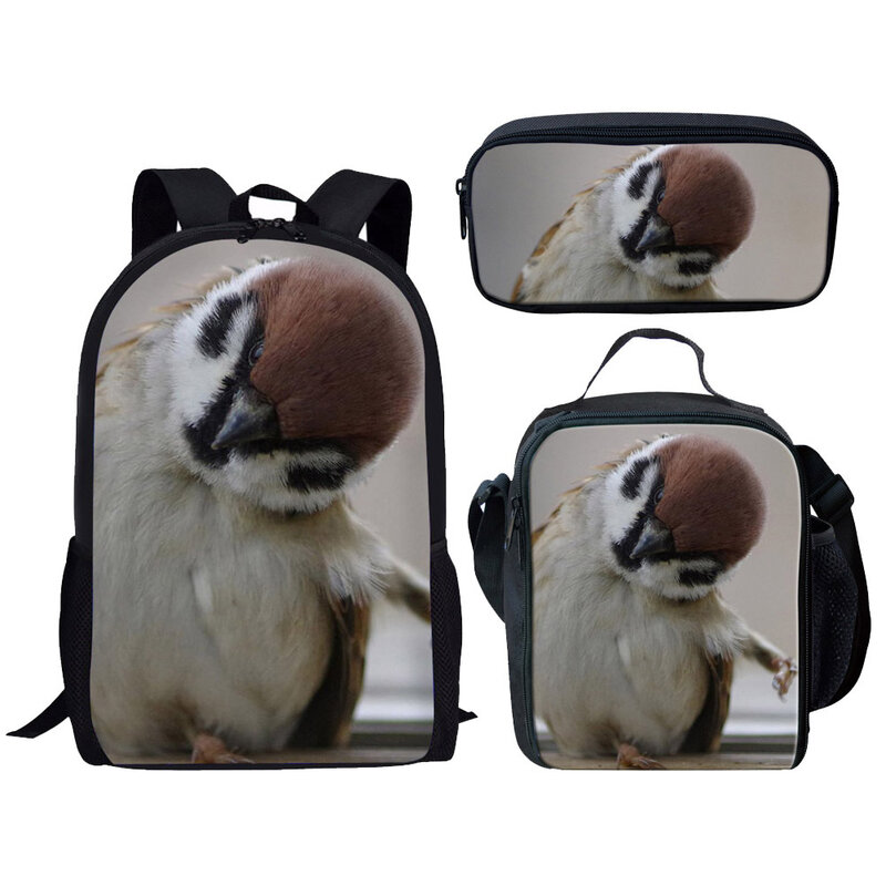 Classic  Novelty Classic flower bird Space 3D Print 3pcs/Set pupil School Bags Laptop Daypack Backpack Lunch bag Pencil Case