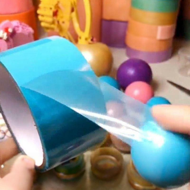 Pita perekat bola lengket ukuran besar pita gulung aman pita kerajinan warna-warni mainan lucu aksesori DIY kerajinan santai nyaman