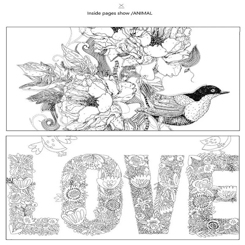 1 Stück 24 Seiten Mandalas Blumen Malbuch für Kinder Erwachsene Graffiti Zeichnung
