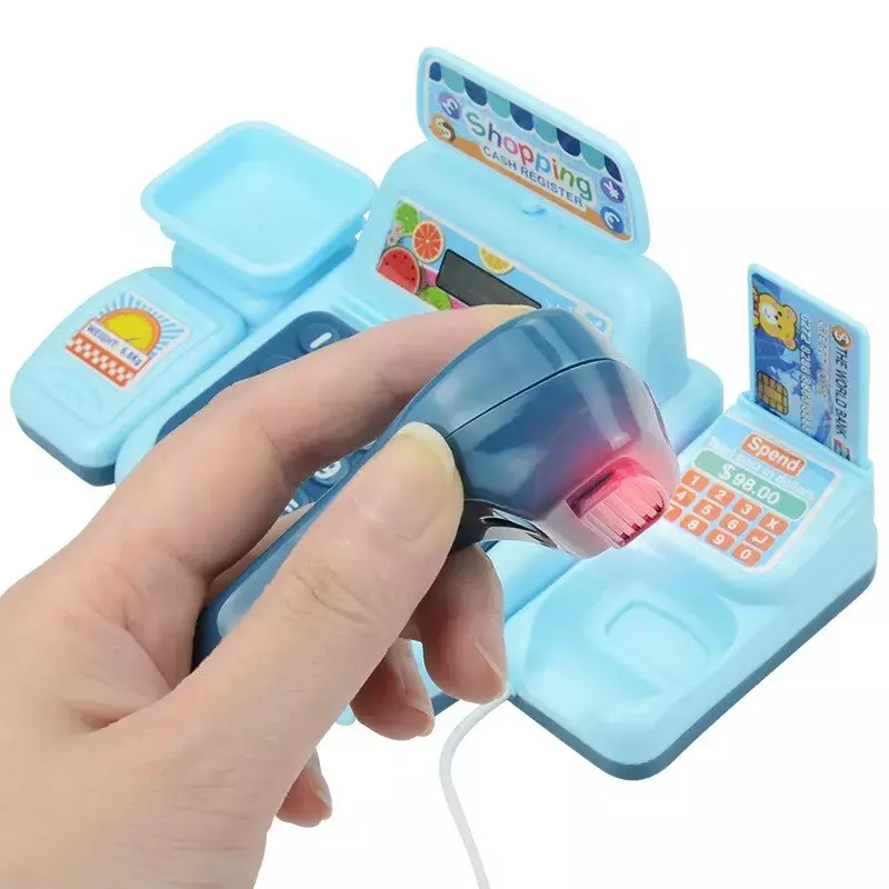 Simulation Shopping Cash House Toys Electronic Game Lighting And Sound Effects Supermarket Cashier Toys