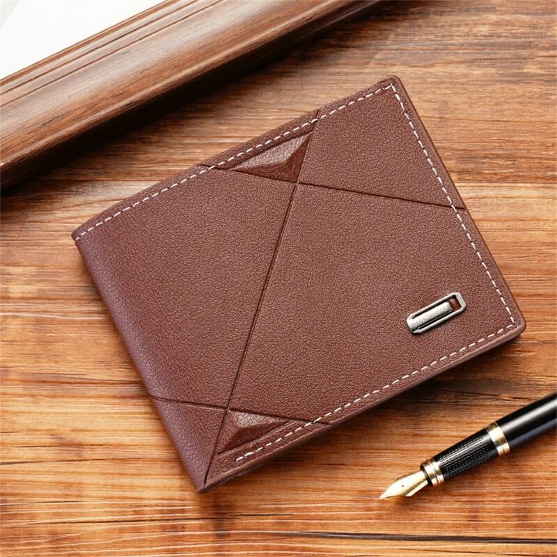 Fashion Genuine Leather Short Luxury Men Wallet Coin Pocket Credit ID Card Holder Male Wallet Clutch Purse Bifold Vintage Casual