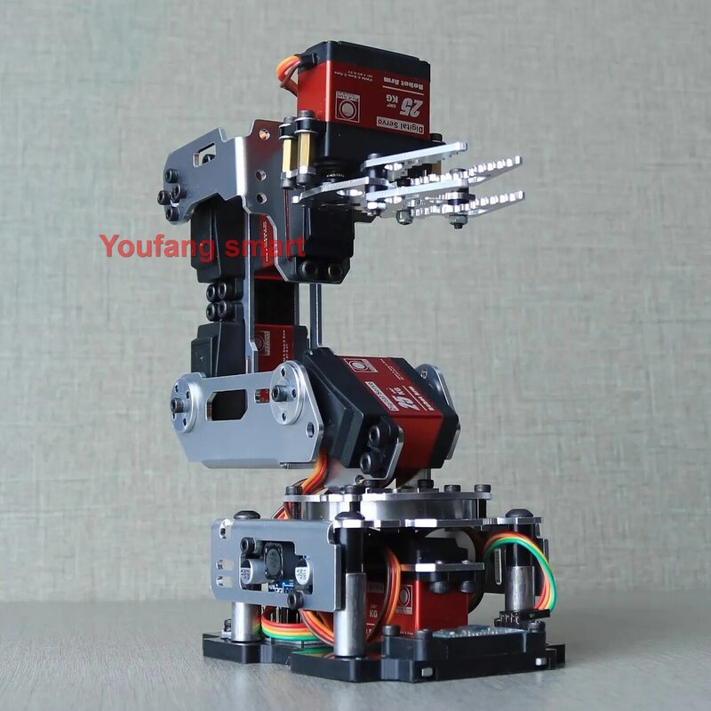クライクランプグリッパーキット付きロボットアーム6個,20kgのアダプター,arduino用,DIYキット,Androidアプリ,プログラム可能なロボットアーム