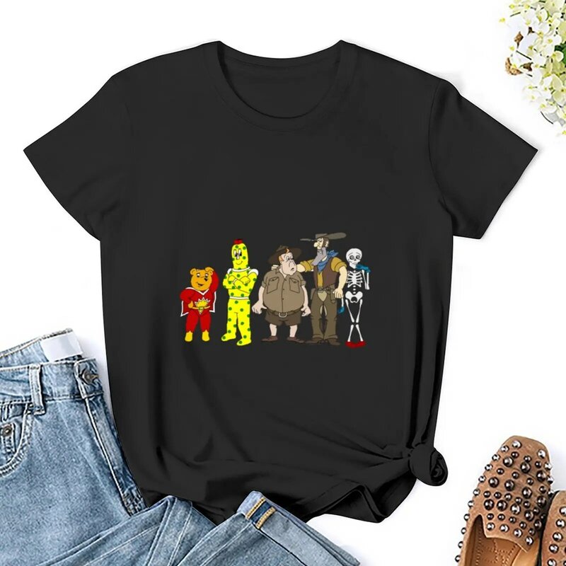 SuperTed 만화 티셔츠, 귀여운 상의, 플러스 사이즈 상의, 여성용 티셔츠 팩