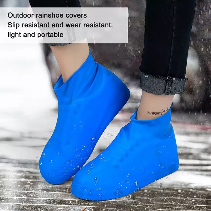 Anti-Slip Silicone Sapato Cobre, Reutilizável, Antiderrapante, Impermeável, Resistente ao Desgaste, Protetor de Chuva, Exterior, Dia Chuvoso