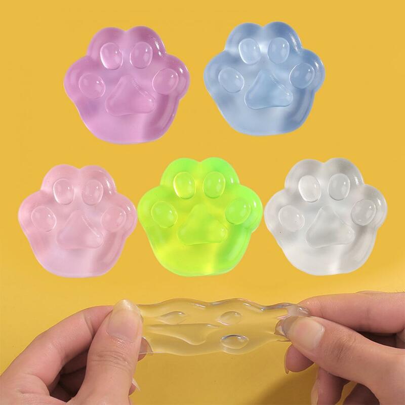 3Pcs Stress Relief Toys TPR Flexible Quick Recovery Mini Cute Pinch Toy Anxiety Relief Colorful Squeezing Cat Paw Fidget Squishe