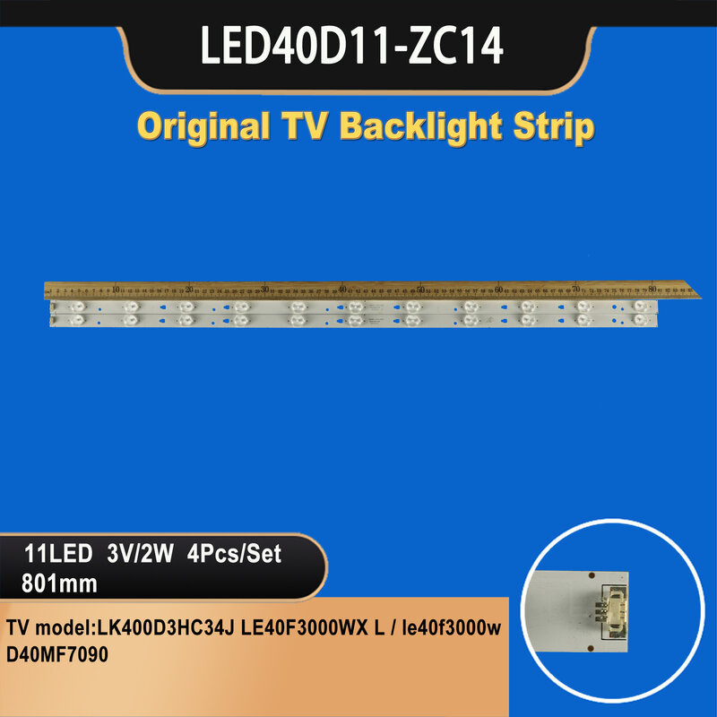 Tira de luces LED de retroiluminación, TV-204 (B) PN:30340011206, 2014.02.19, 11LED, para reparación de retroiluminación de tv, LED40D11-ZC14-03