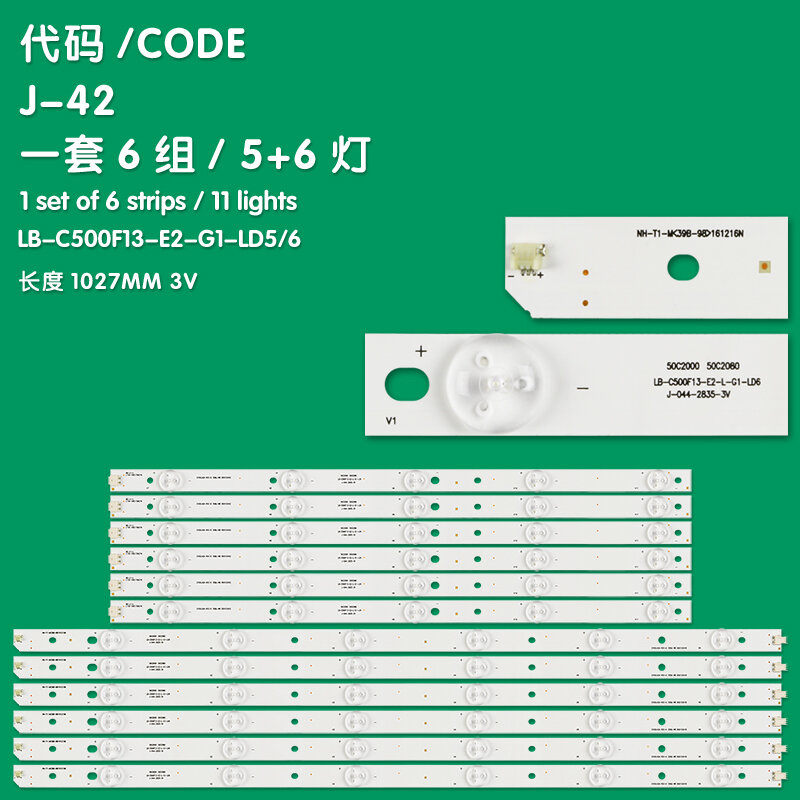 Applicabile a Changhong LED 50 c2000i LED 50 c2080i 50 j2s L50A300M striscia di retroilluminazione TV