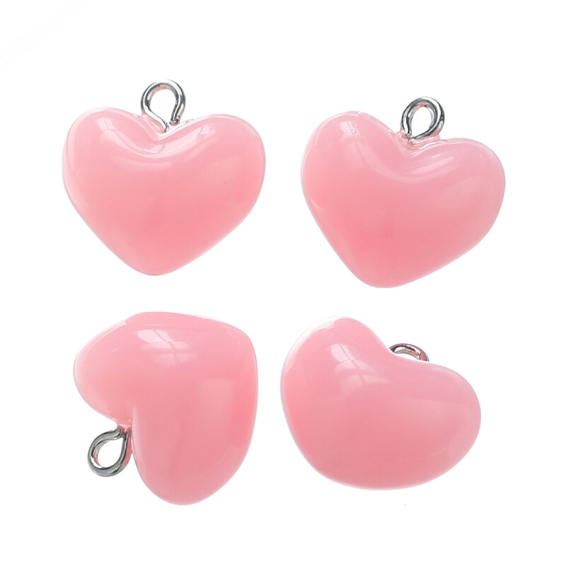 10Pcs/Lot 18mm Jelly Result Color Heart Acrylic Charms Pendants for Necklace Earrings Pendant DIY Jewelry Making Accessories