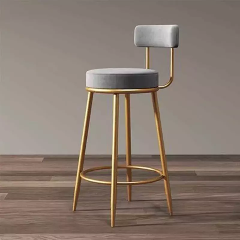 Chaise de comptoir en métal doré avec dossier, mobilier de maison, bureau, bureau, bureau, bureau, bureau