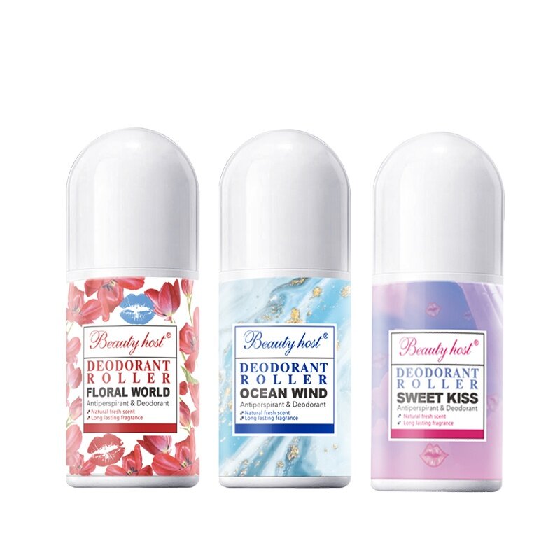 3 Pieces/Lot Skin Care Natural Ocean Sweet Flower Smell Deodorant & Antiperspirant Roller Cosmetics For Women And Men