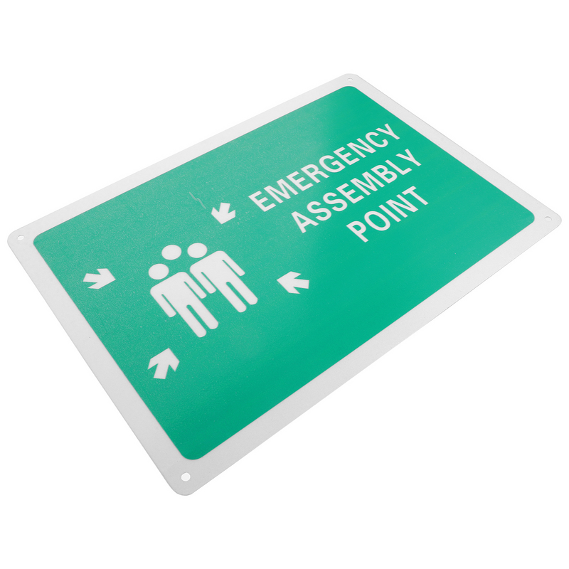 Warning Signs Assembly Point Signage Public Area Emergency Metal Weather-resistant Aluminum Caution