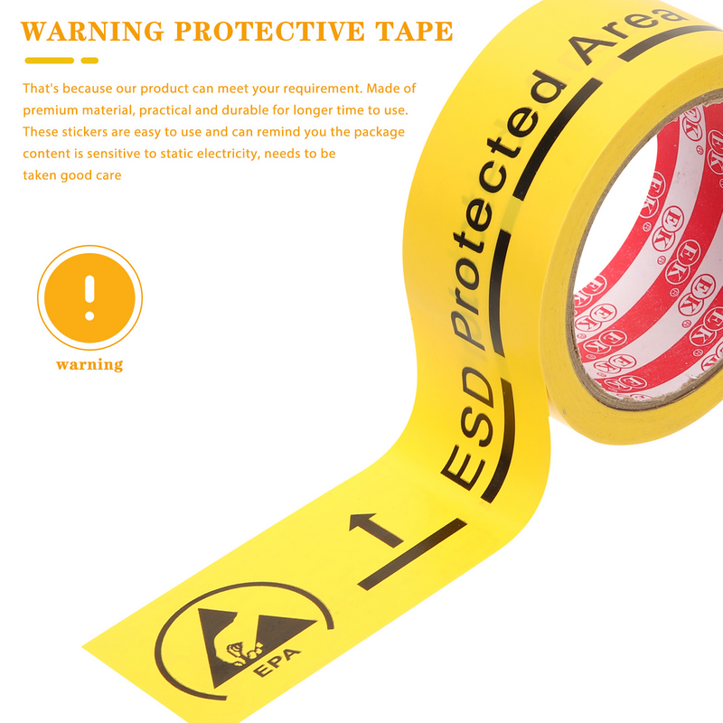 Anti-static Tape Yellow Seal Floor Decals Labels Caution Sticker Warning Shipping
