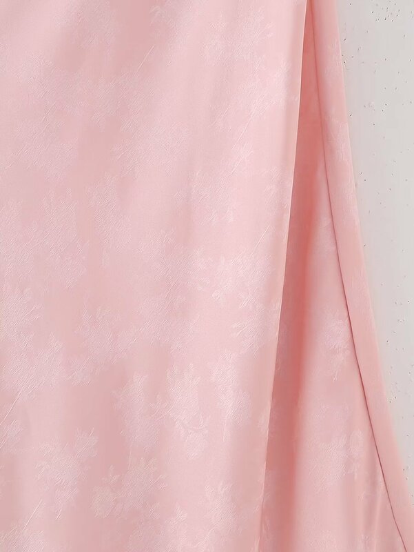 Falda larga de satén con cremallera para Mujer, de estilo Retro prenda elegante, Jacquard, de cintura alta, a la moda, 2024