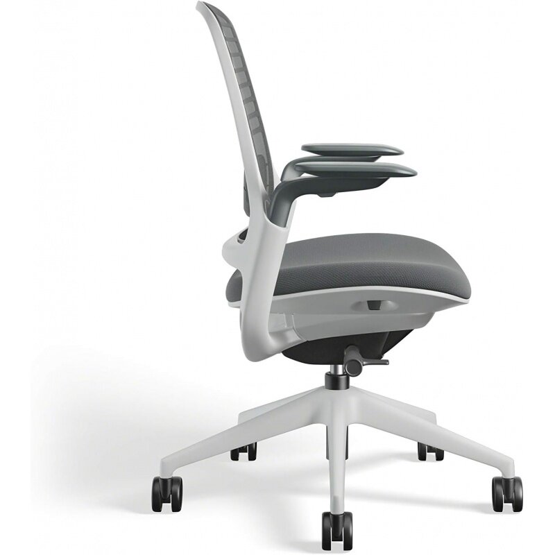 Cadeira de trabalho ergonômica com rodas para tapete, Steelcase série 1 cadeira de escritório, ajuda a apoiar a produtividade, peso-ativado co