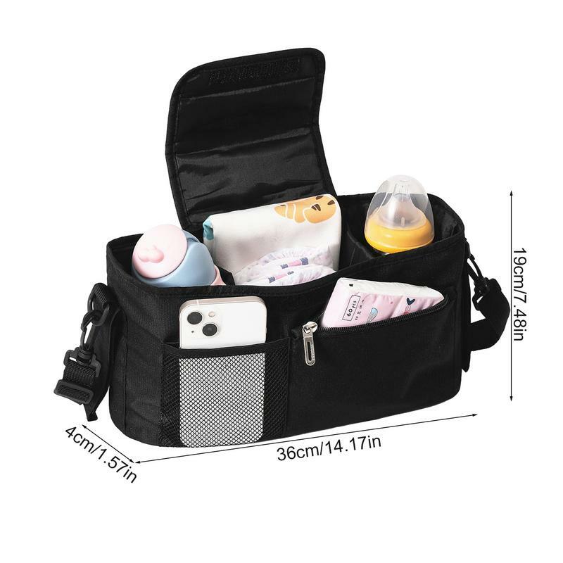 Сумка-Органайзер для детской коляски, универсальные аксессуары для коляски с сумкой для телефона и плечевым ремнем, универсальный ремешок на плечо для телефона