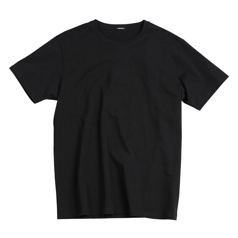 SIMWOOD 2022-Camiseta de algodón para hombre, camisa básica de color sólido con cuello redondo, tops de manga corta de talla grande 100%, novedad de verano 190402