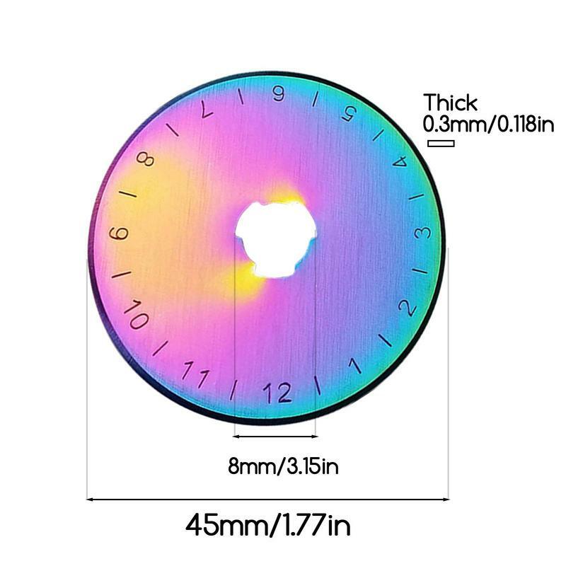 티타늄 도금 로터리 블레이드 원단 커터 세트, SKS-7 퀼팅 바느질 패치워크 도구, 5 팩 컬러, 45mm