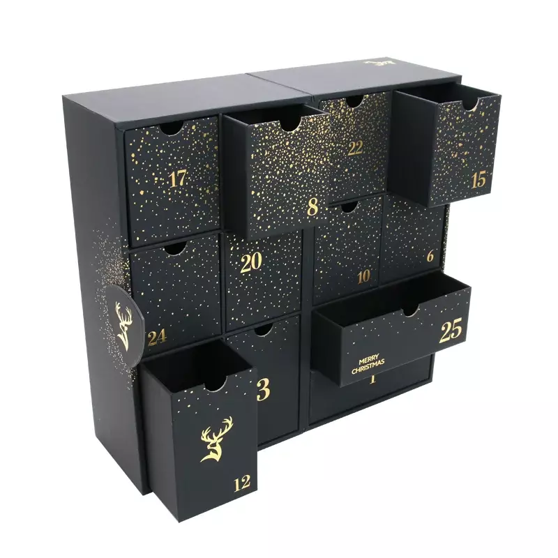 Customized productCustom Empty Cardboard Paper Mystery boxes Beauty Cosmetic set packaging and Countdown Advent Calend