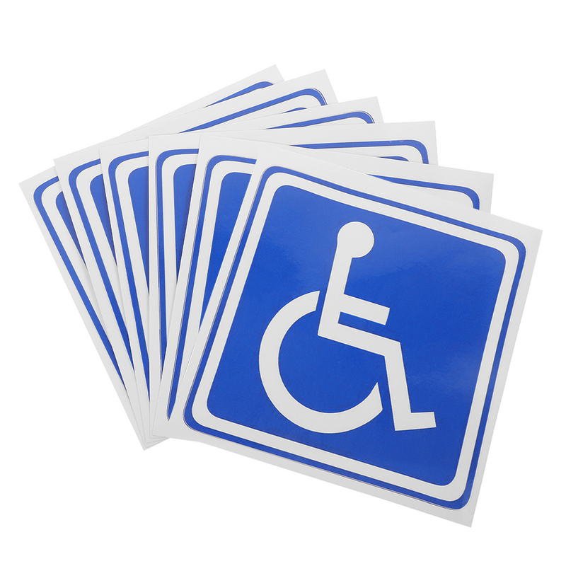 Adesivi per sedie a rotelle da 6 fogli adesivi per sedie a rotelle per disabili per parcheggio portatori di handicap
