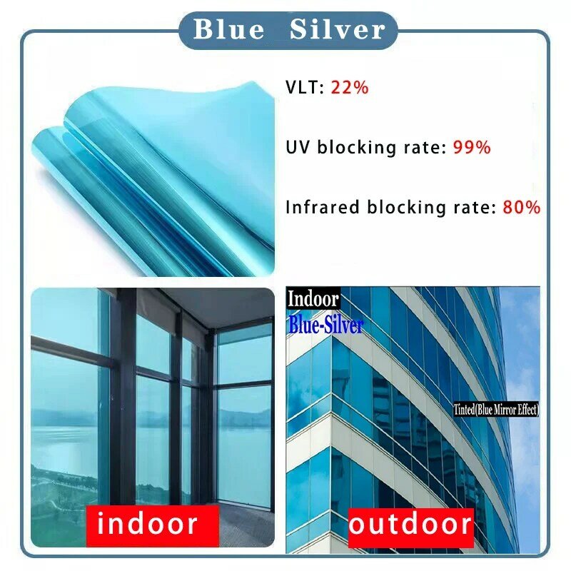 Pellicola isolante per vetri pellicola riflettente solare a specchio pellicola a colori adesivi per finestre natalizie pellicola per la Privacy della finestra 99% vinile tagliato UV