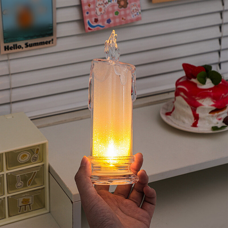 Simulation Candle Light Decorations Melting Taper Wax Candles Sleeping Lamp Table Lamp for Home Decor