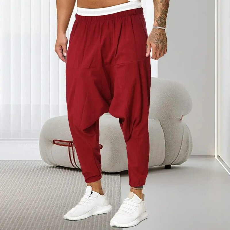 Stylowa spodnie luźne jednolity kolor miękki czysty kolor męskie spodnie Oversized męskie spodnie dresowe odzież męska