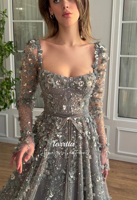 Lorrtta-vestido de fiesta de malla con estrellas para mujer, traje de noche turco de lujo, elegante, color negro, 2024, 2024