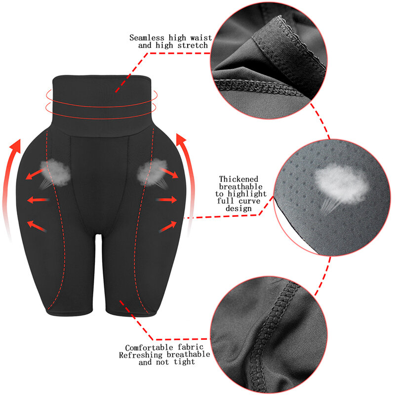 NINGMI Butt Lifter Control Panties Body Shaper Fake Pad Foam Padded Hip Enhancer Underpants Female Shapewear Hip Up