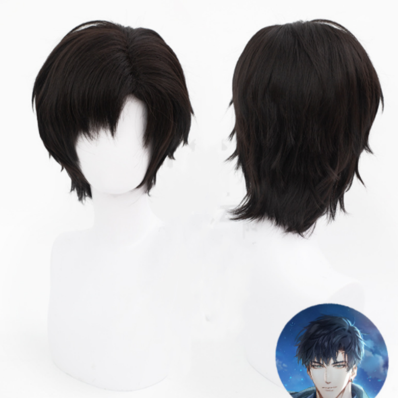 Love of светильник and Night: Xiao Yi's Cos Черный парик, 37 точек, красивые молодежные короткие волосы, слегка отменный короткий парик
