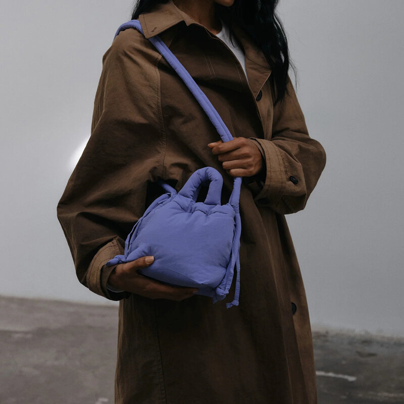 Fashion Small Puffer Tote Bag Designer Padded Women Shoulder Bags Nylon Down Cotton Crossbody Bag Mini Lady Handbags 2024