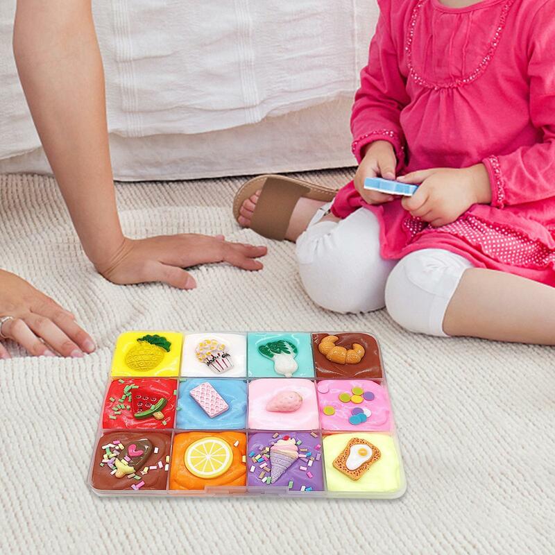 Plato de fruta de Slime esponjoso para niños y niñas, juguetes de barro, juguete sensorial, suministros de Slime DIY