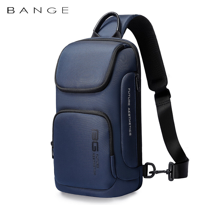 BANGE tas selempang pria, tas dada kapasitas besar ultra ringan dan Portabel Multi saku tahan air untuk iPad 9.7"