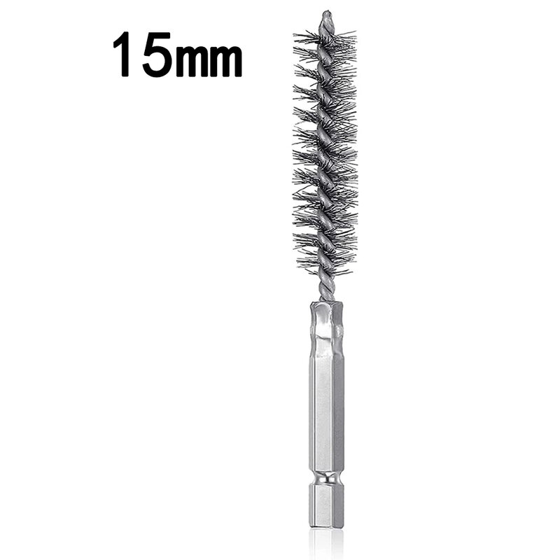 8-19mm Wire Tube Cleaning Brush Machinery Paint Remover Rust Cleaner Metal Handle Chimney 1/4 Inch Hex Shank For Impact Driver