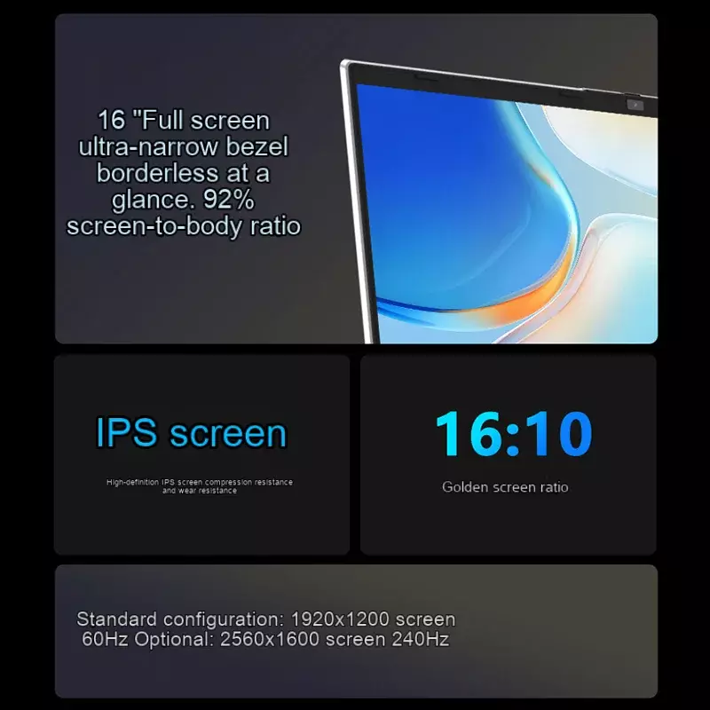 Ноутбук 16 дюймов IPS экран 16 Гб ОЗУ Intel 11th HL160GT N5095 N95 бизнес Windows 10 11 Pro игровой офисный портативный ноутбук ПК
