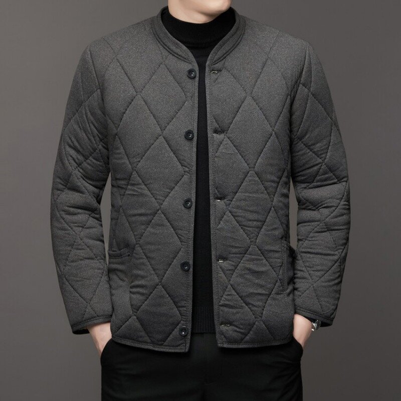Мужское зимнее пальто из альпака, утепленное хлопковое пальто, эластичное повседневное пальто для внутренней и внешней одежды, мужская куртка, 2023